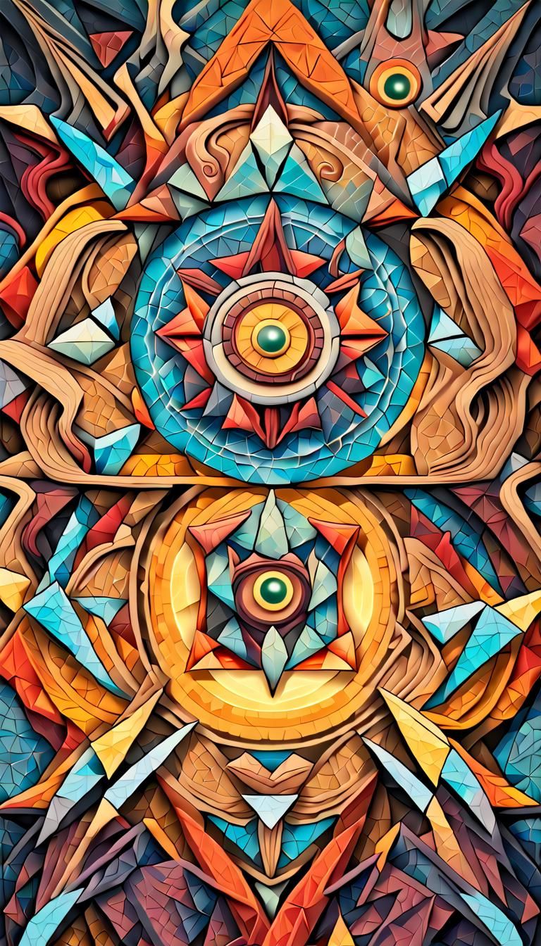 Quantum Mechanics Meets Mandala Geometry in Cubist Style