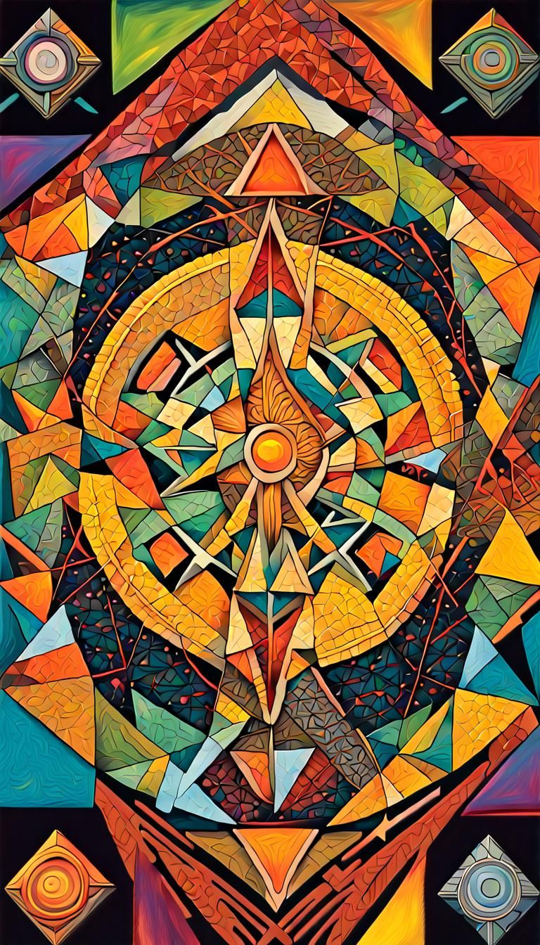 Quantum Mechanics Meets Mandala Geometry in Cubist Style