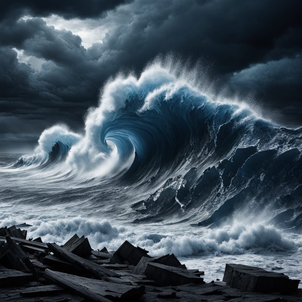 Cinematic Tsunami Wrecks Coastal City in Hyper-Realistic Dig...