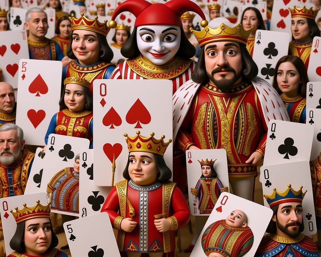 Playing Card Characters in Surreal 3D Toon Style