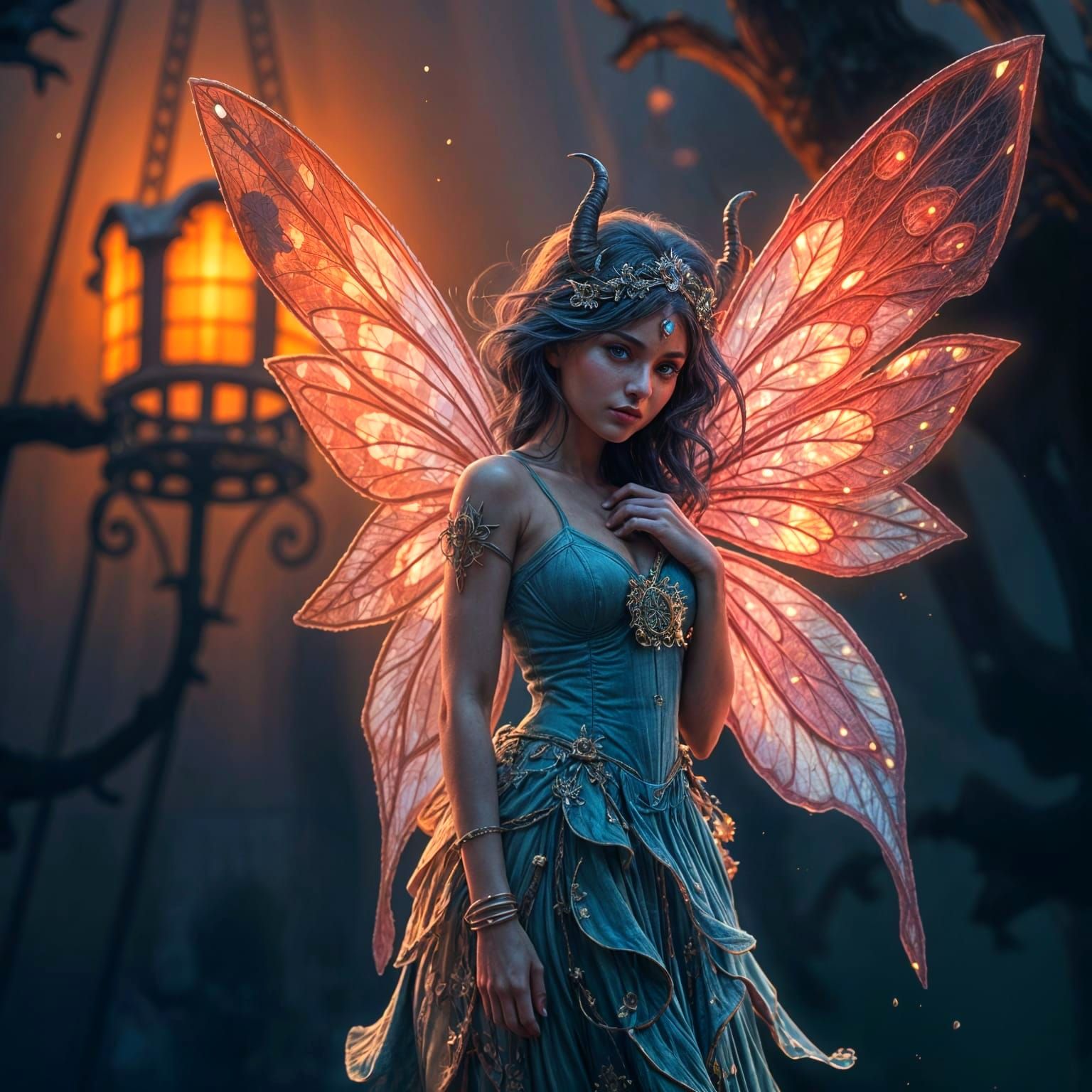 Detailed Fairy Portrait in Fantasy Concept Art Style