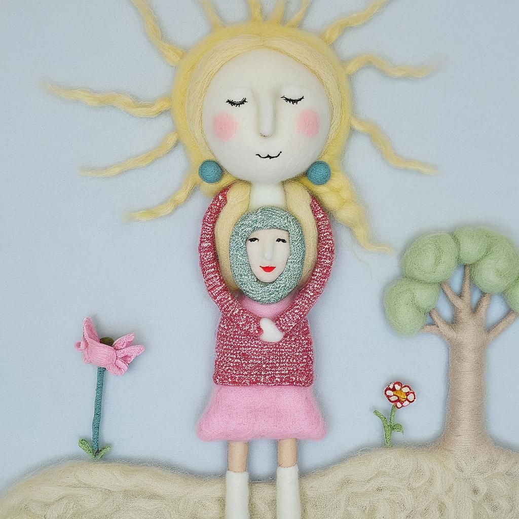 Needle-Felted Woman Sculpture