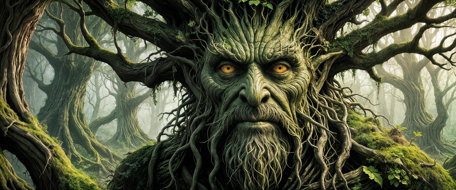 Majestic Treebeard Ent in a Tolkien Landscape