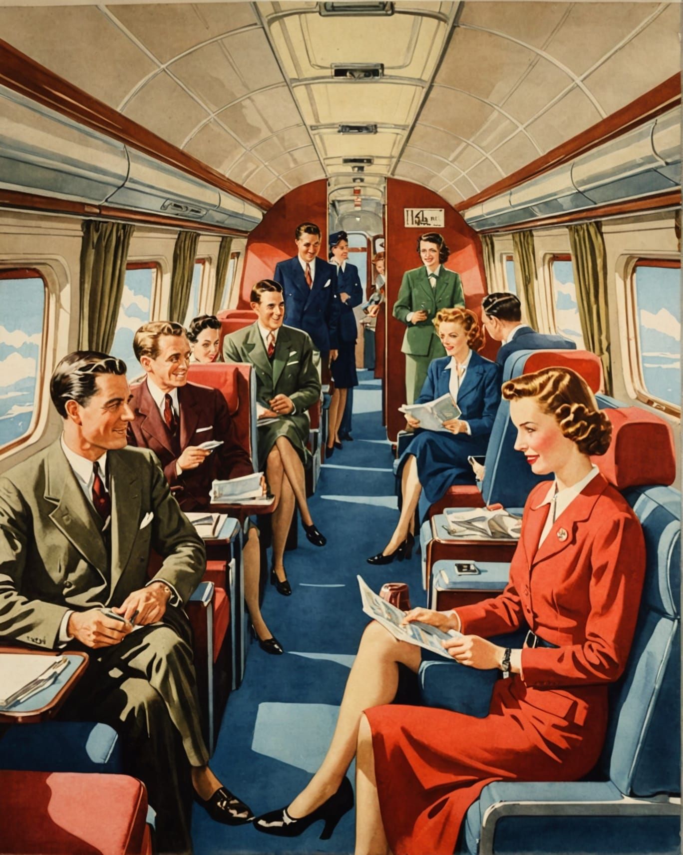 Vintage 1940s Travel Poster of Canadian Pacific Airplane