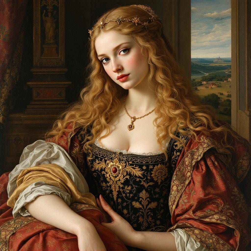 Lucrezia Borgia with Sandro Botticelli