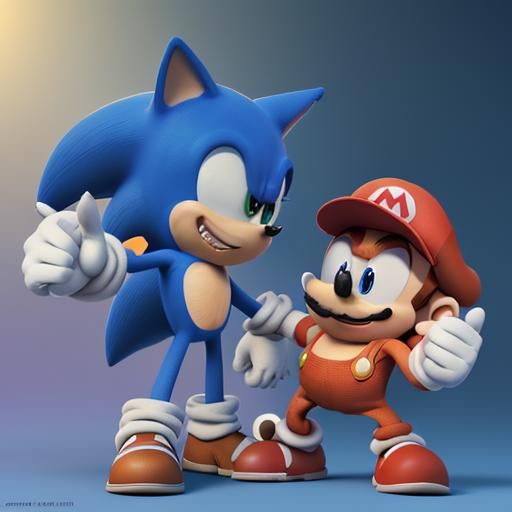 Sonic and Mario: 3D Digital Art by Pixar