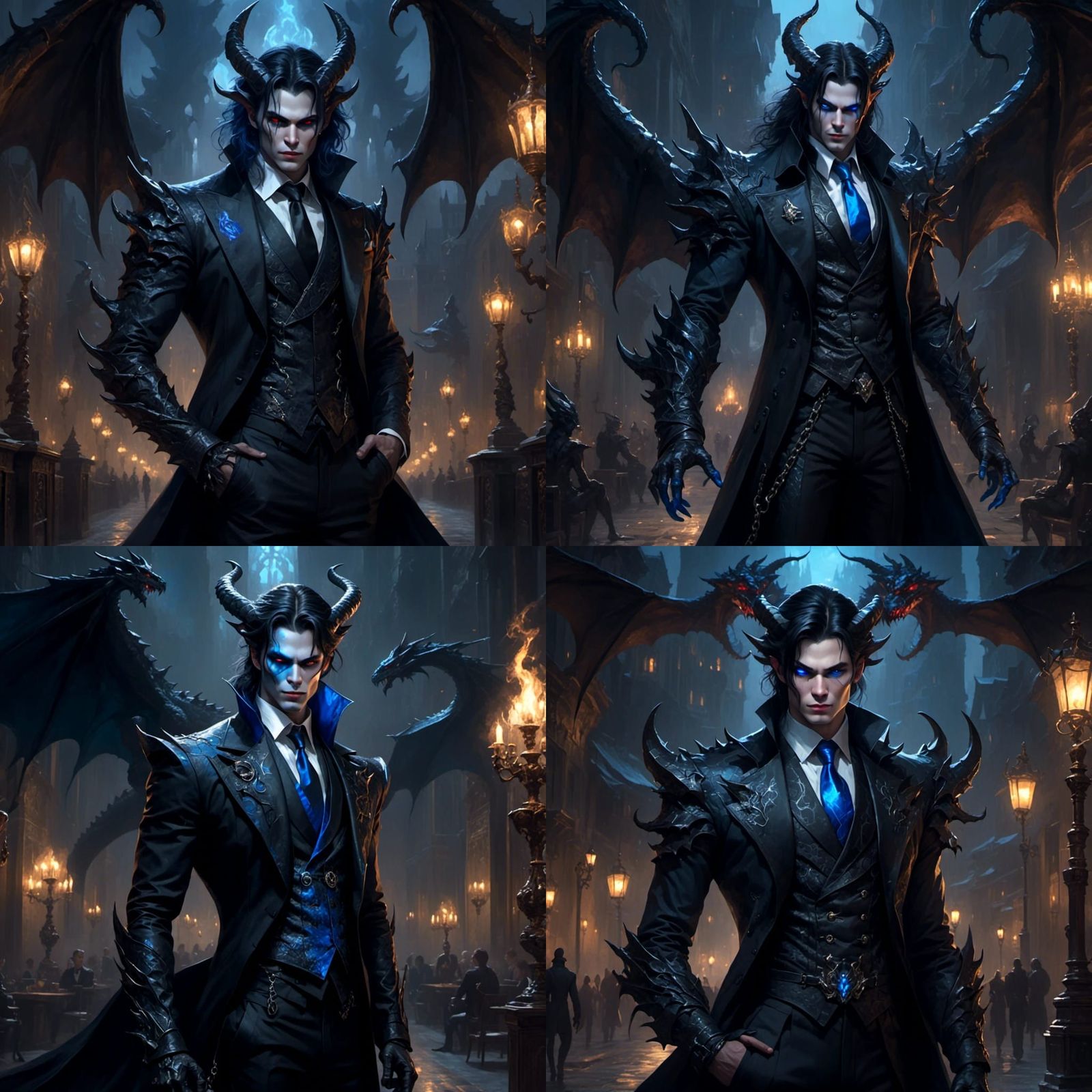 Dragon Demon God of Death in Black Suit