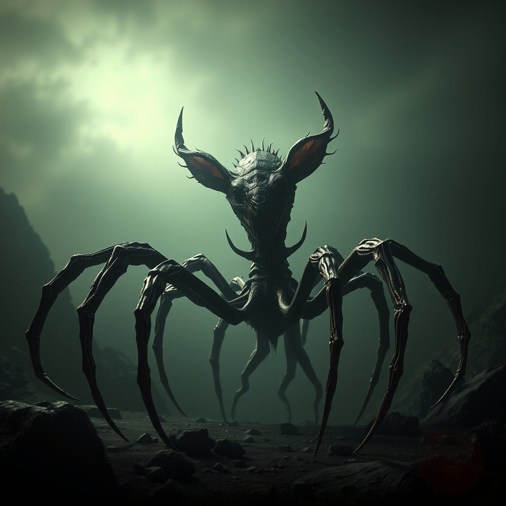 Six-Foot Rat-Tarantula Hybrid in Dark Fantasy Style