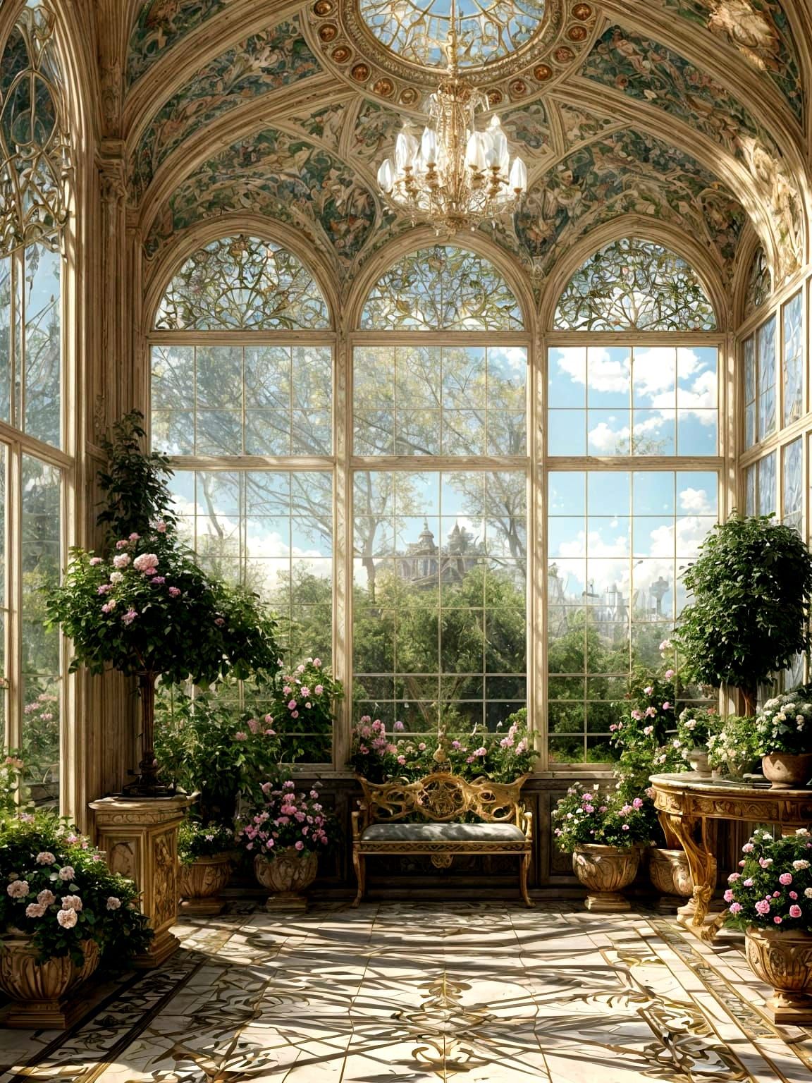 Elegant Italian Renaissance Greenhouse with Elaborate Design
