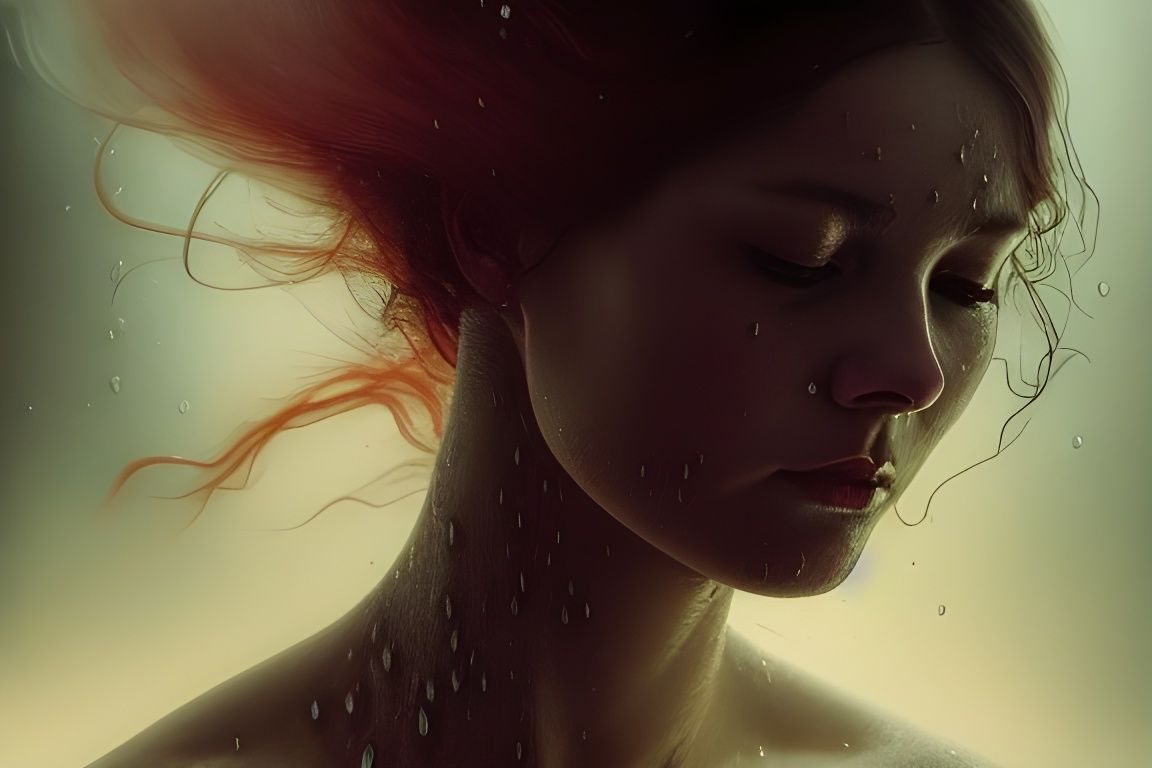 Woman Turns to Water: Macabre Photorealistic Art