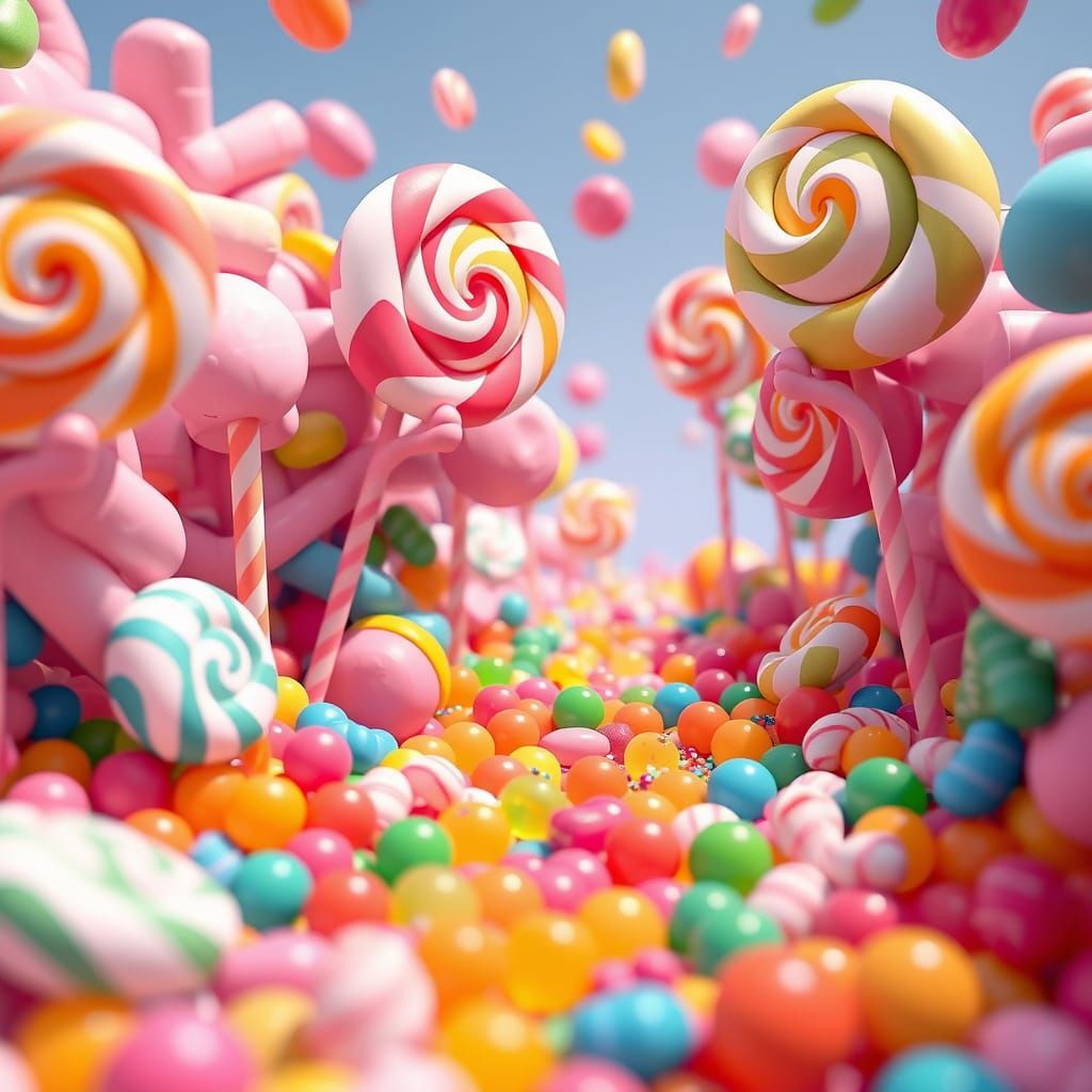 Vibrant Candy World of Sweets and Gummies