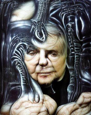 Surreal Biomechanical Landscape in Giger Style
