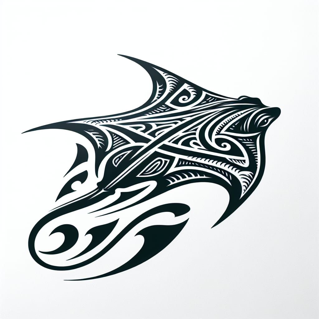 Maori Tattoo Design of a Manta Ray