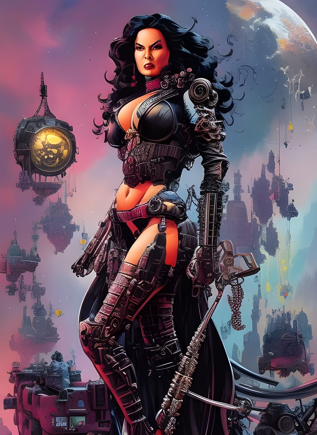 F.A.K.K. 2 Julie Strain Hyper-Detailed Watercolor Splash Art