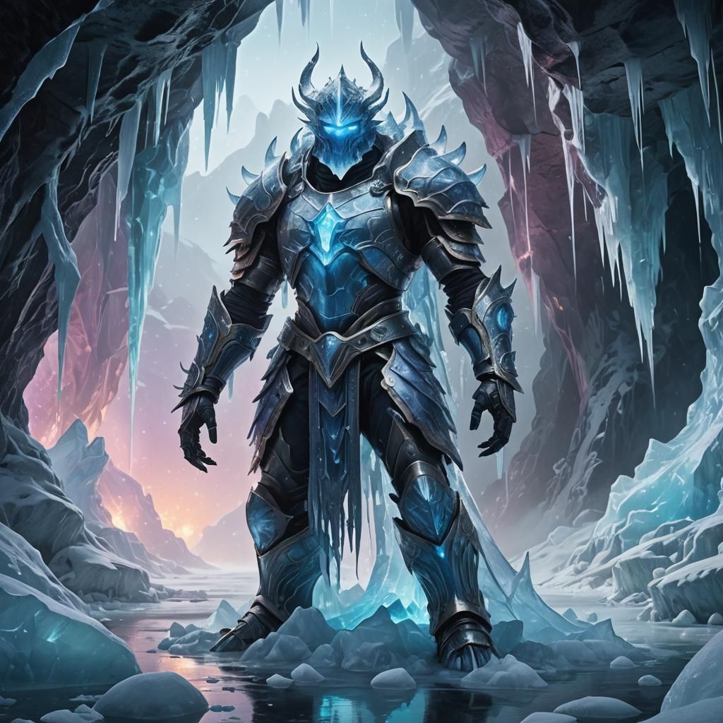 Majestic Ice Creature Rising: Fantasy Concept Art