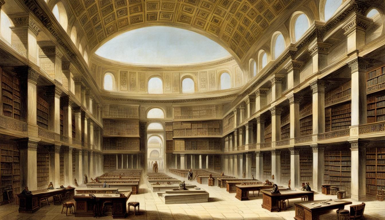 Library of Alexandria: 19th-Century Artistic Rendering