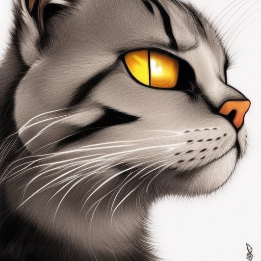 Stylized Cat Girl in Comic Book Art Style