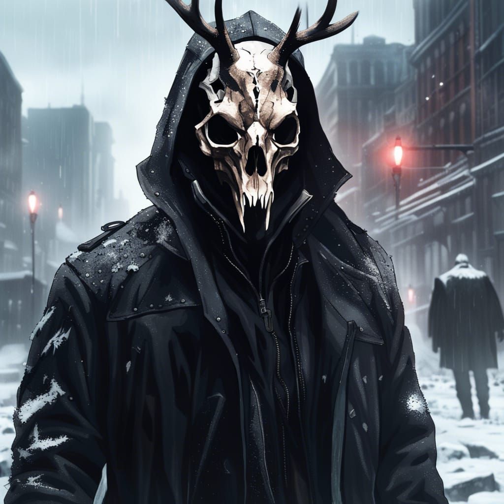 Deer Skull Soldier in Destroyed City