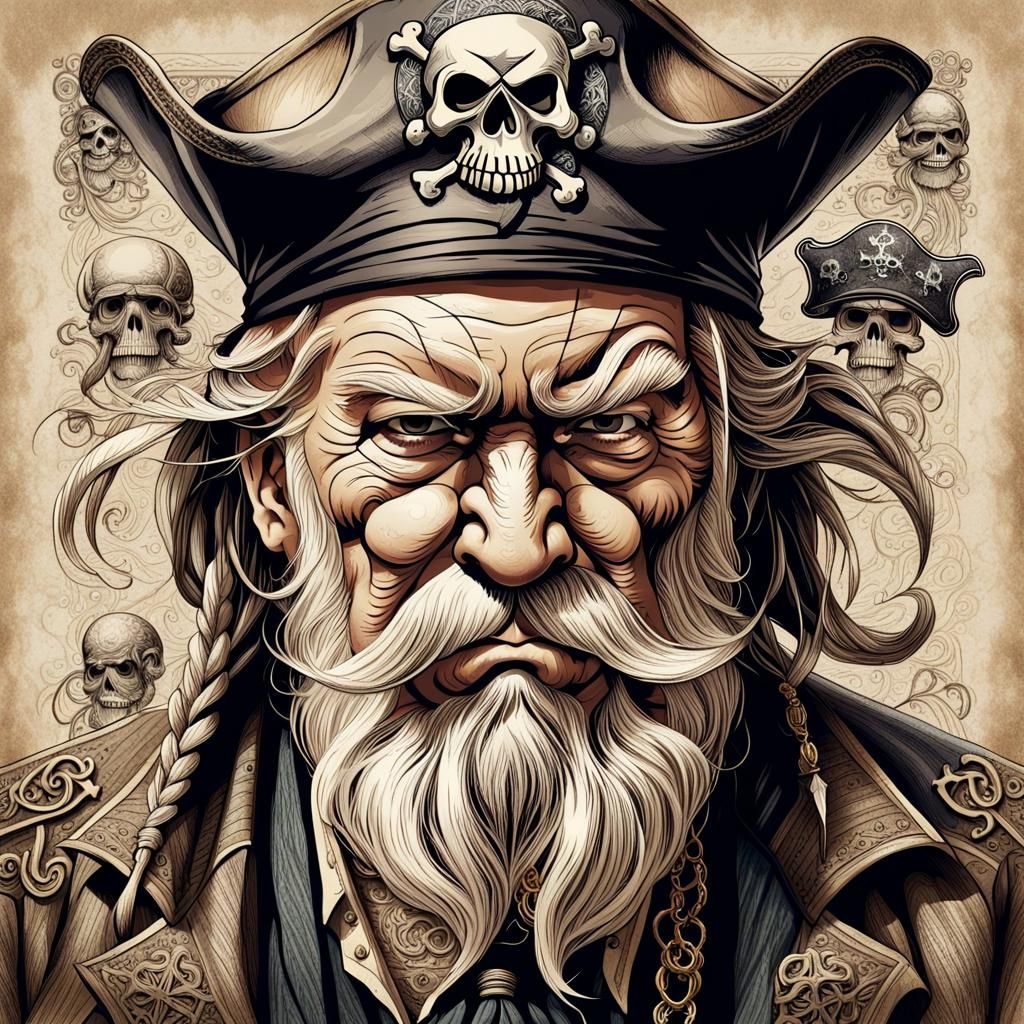 Elder Statesman Pirate Trump in Sepia Tone