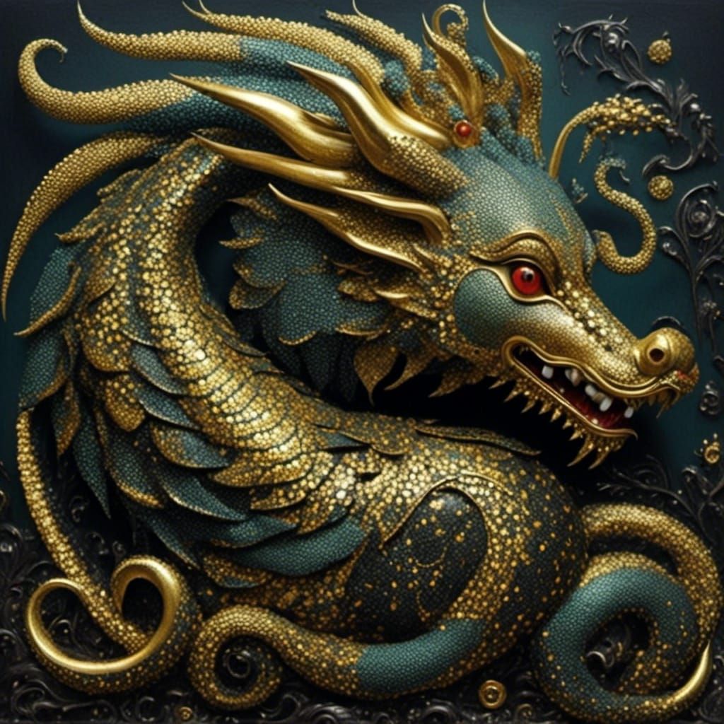 Golden Chinese Dragon LORA