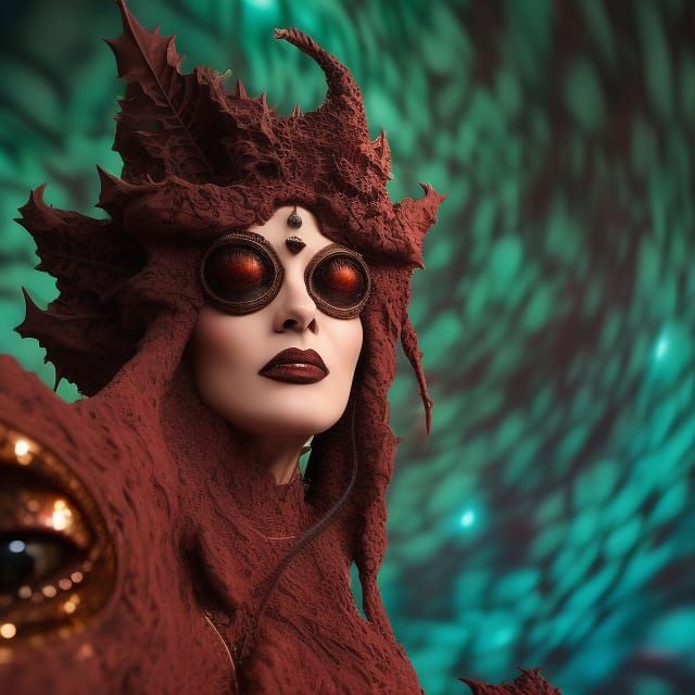 Goth Selfie with Dracula in Hyperreal Medieval Style