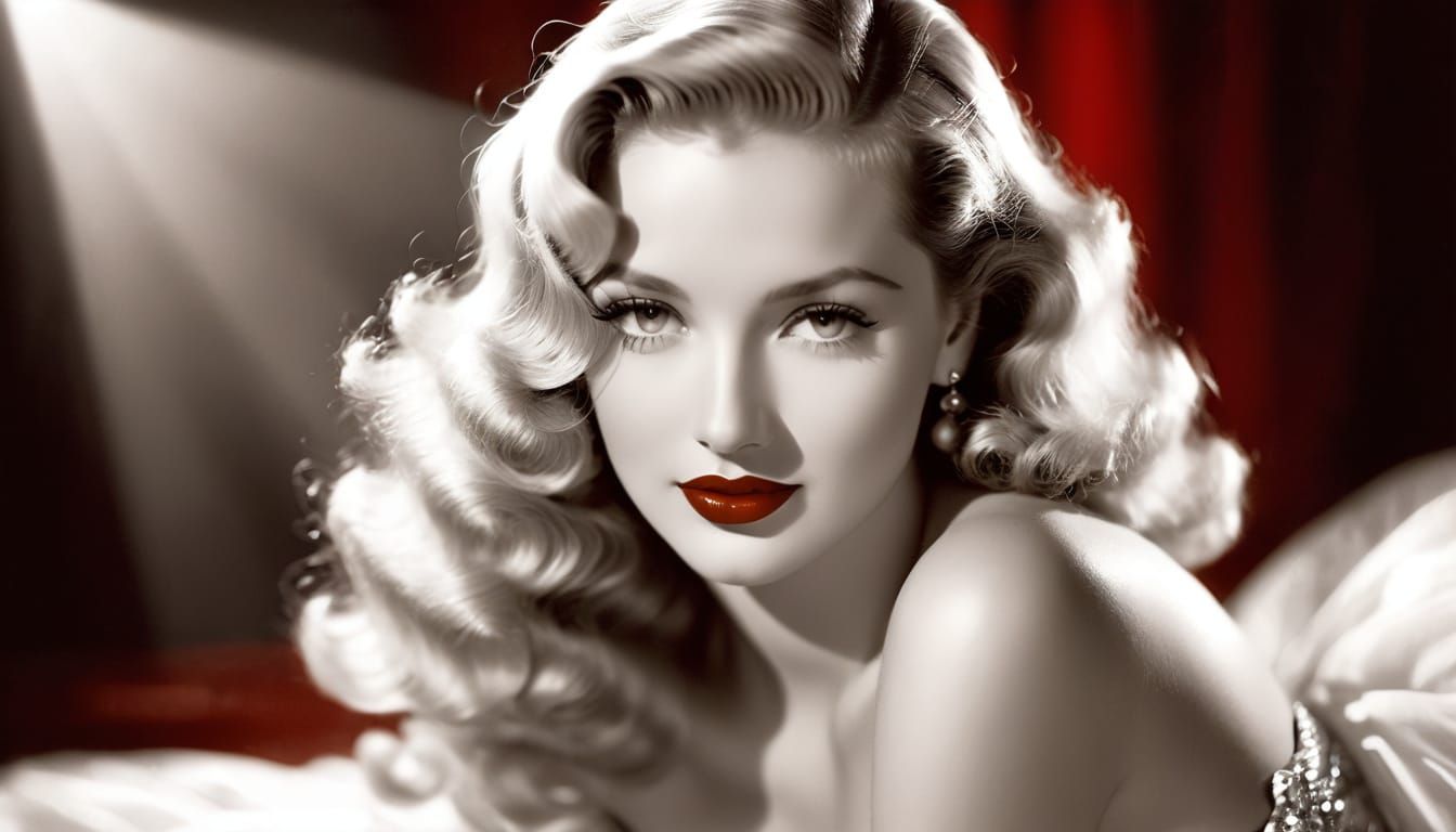 Glamorous Blonde Starlet Portrait in 1930s Style