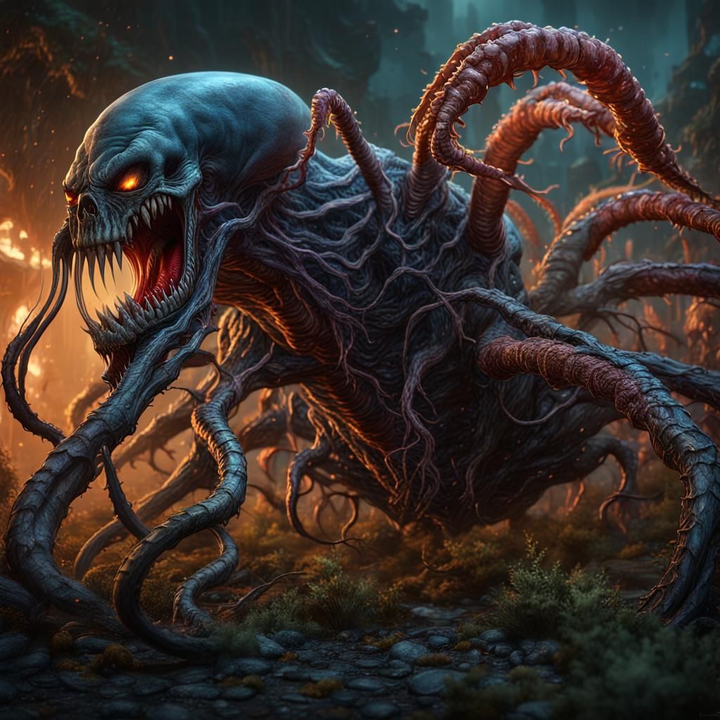 Alien Zombie Virus Outbreak: Detailed Matte Painting