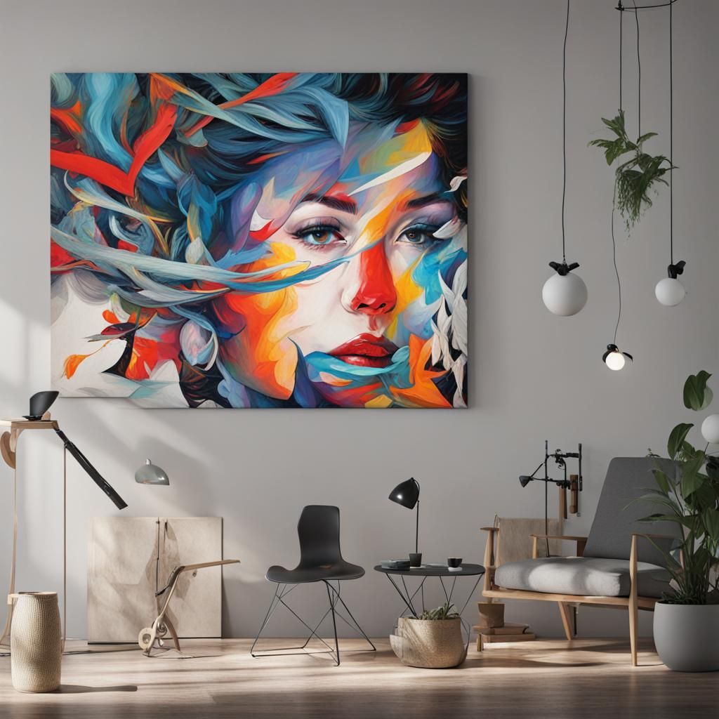 Abstract Canvas Art: AI Generated Visuals