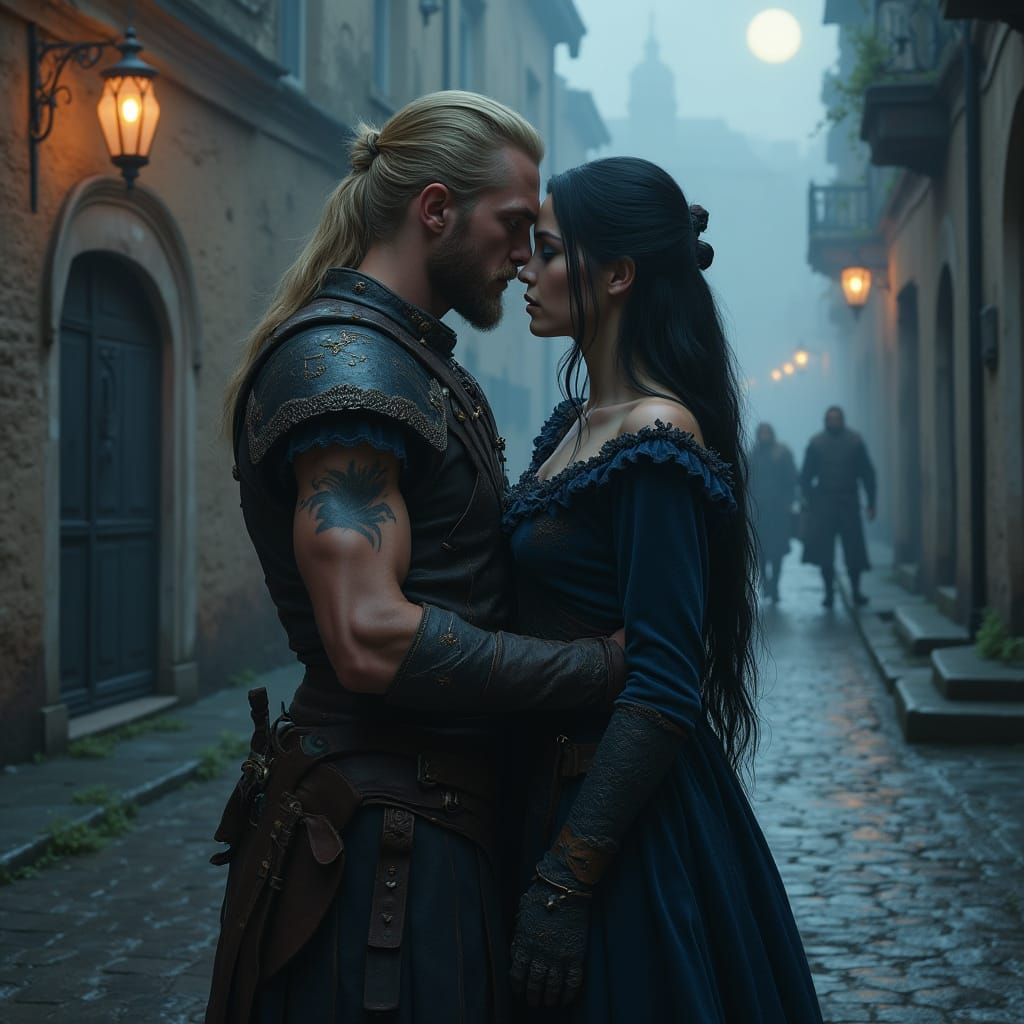 Norse Warrior and Romanian Noblewoman Stand Guard in 17th-Ce...