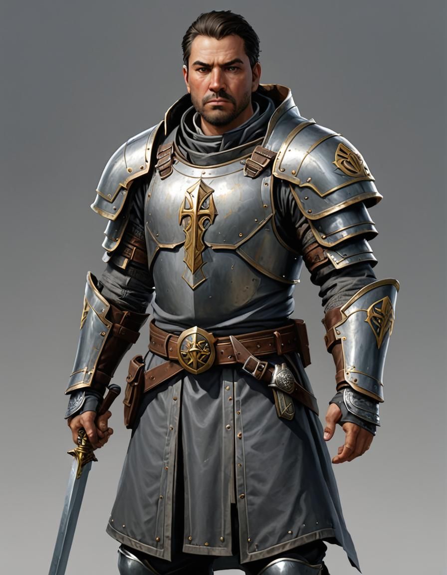 Armored Human Cleric with Ilmater Symbol