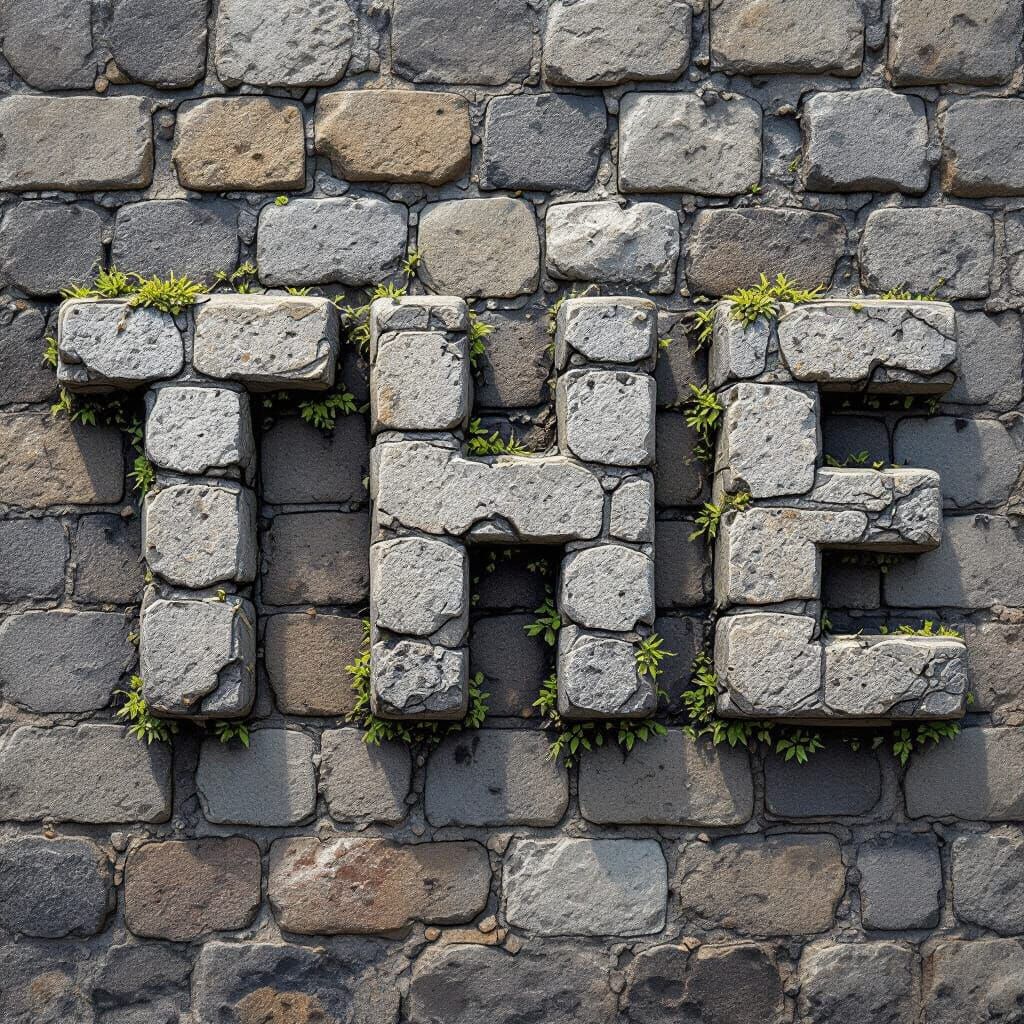 Ashy Cobblestone Word Art: The