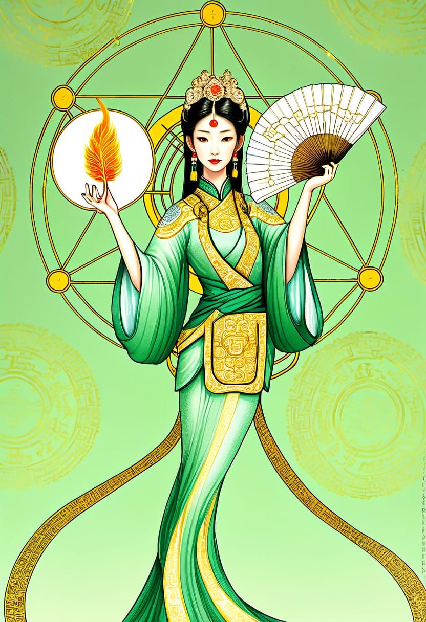 Ethereal Chinese Noblewoman in Qing Dynasty Regalia