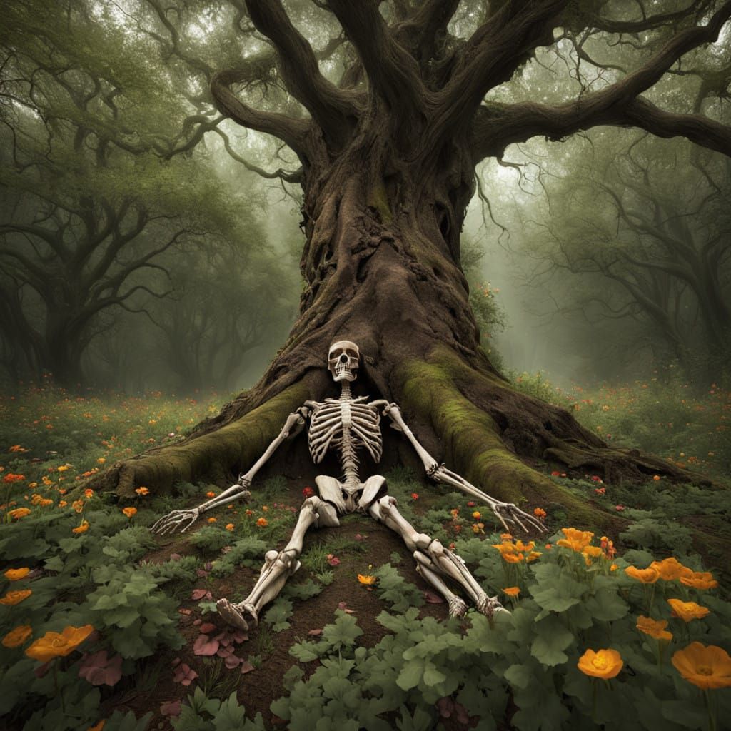 A Warrior's Rest in a Haunting, Cyberpunk-Inspired Woodland ...