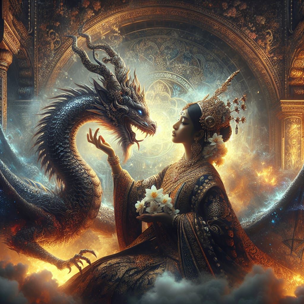 Mother and Dragon: A Cinematic Digital Painting