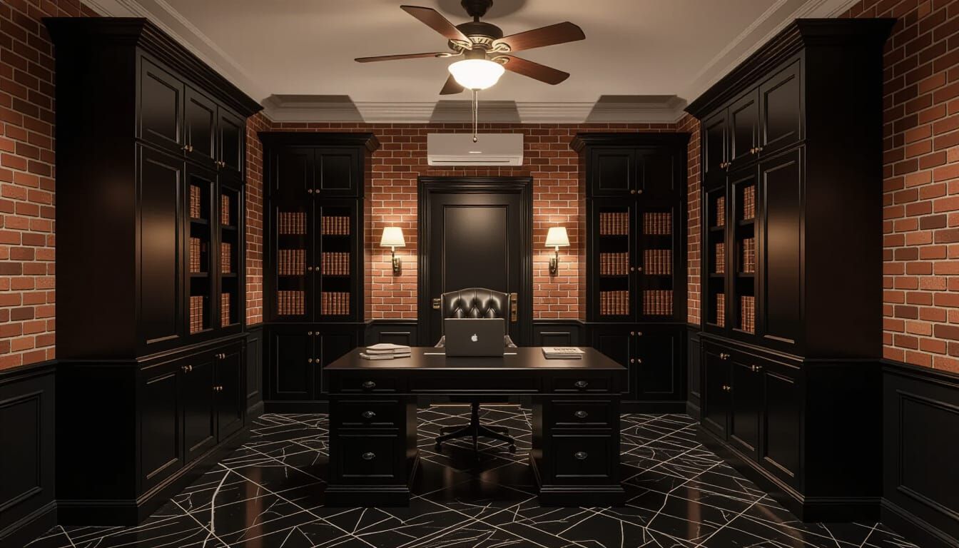 Vibrant Victorian Working Room with Hidden Door