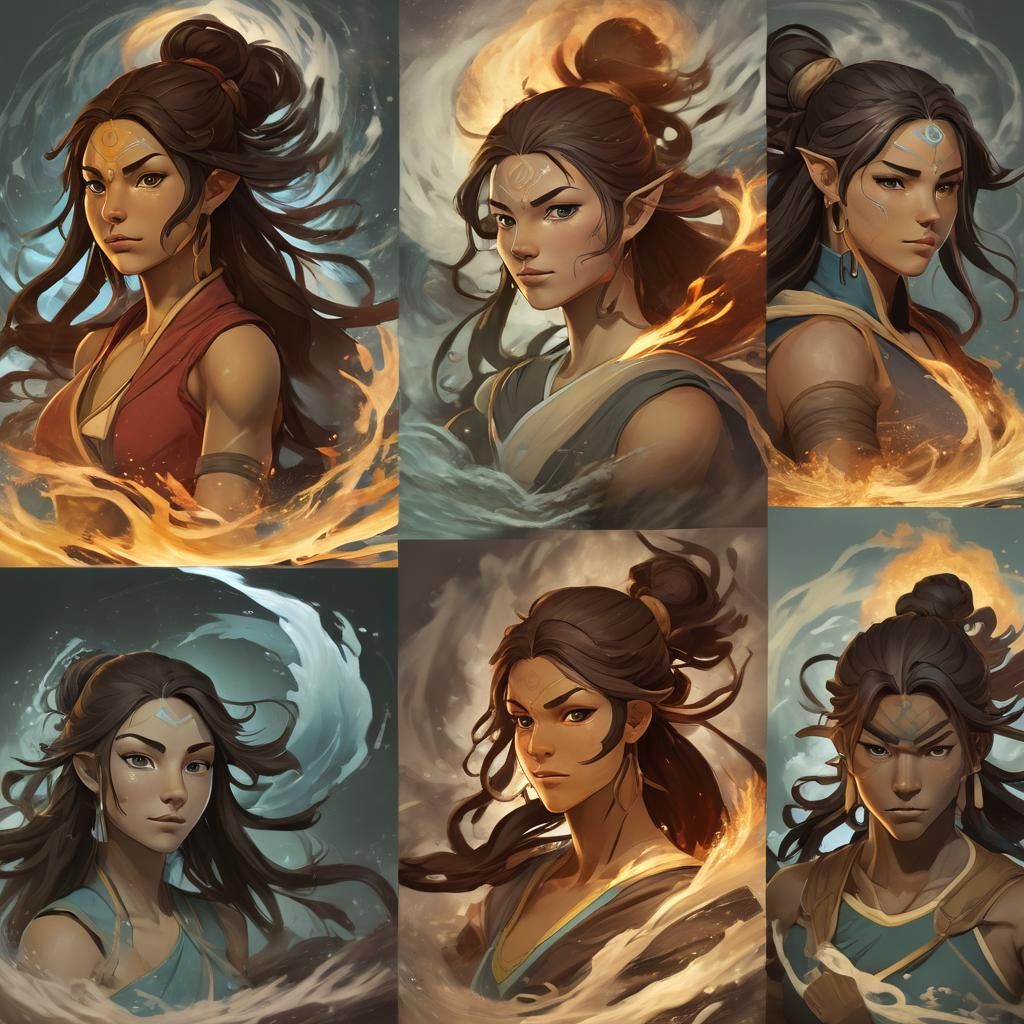 Avatar Bending Elements: Detailed Artstation Portrait