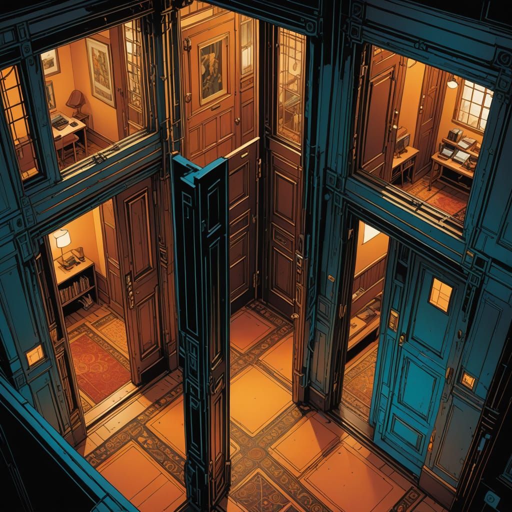 Duotone Floor Plan of Interactive Door Network