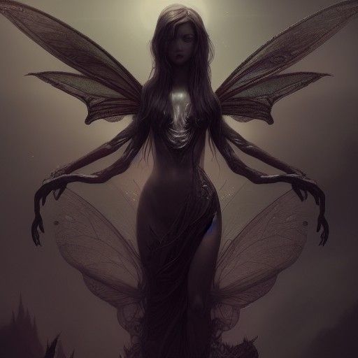 Sinister Alien Fairy Digital Illustration in 8k