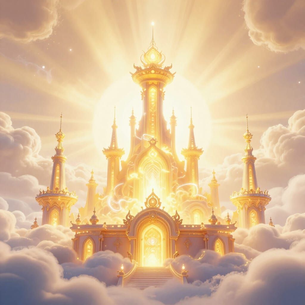 Ethereal Heaven Realm in Disney Pixar Style