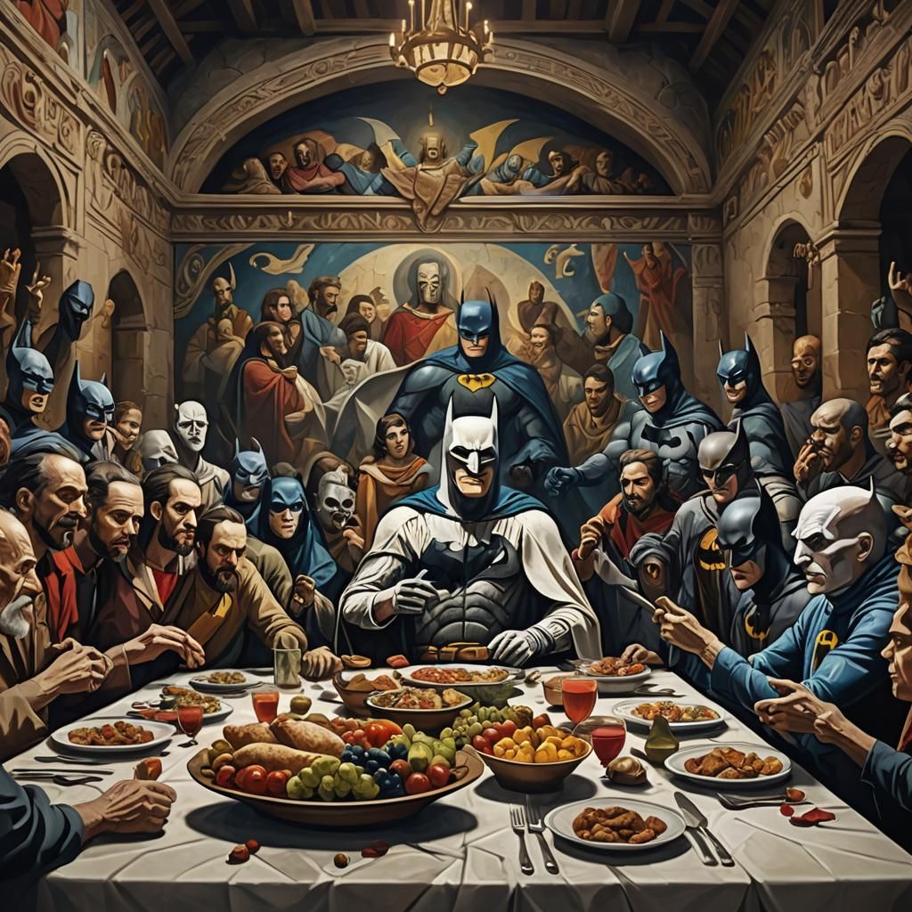 Batman Photobombs The Last Supper: Detailed Matte Painting