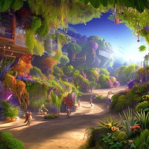 Detailed Paludarium Favela Concept Art