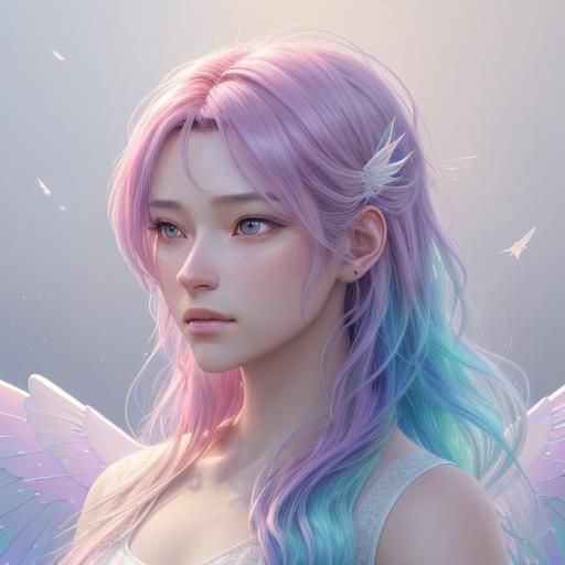 Anime Fairy Portrait with Pastel Colors