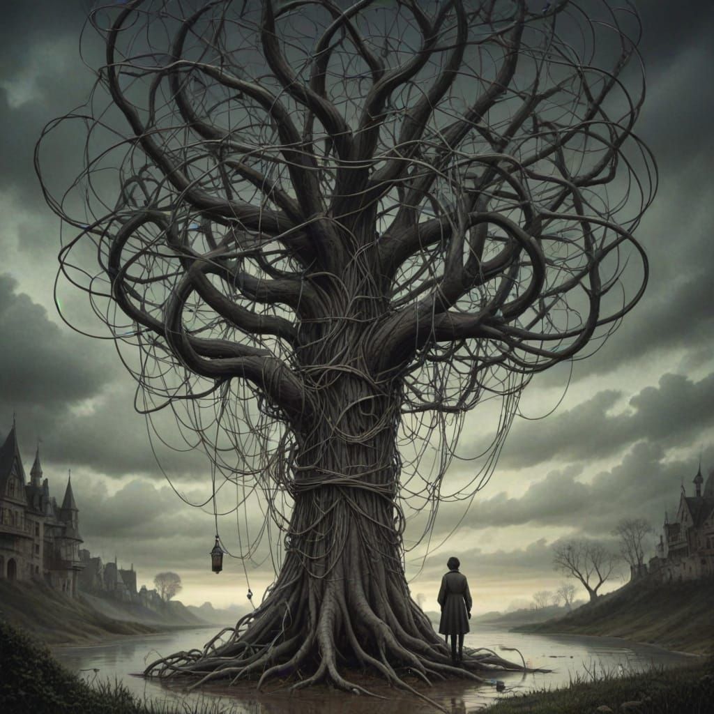 Whispers of a Dark Forest in Storybook Surrealism
