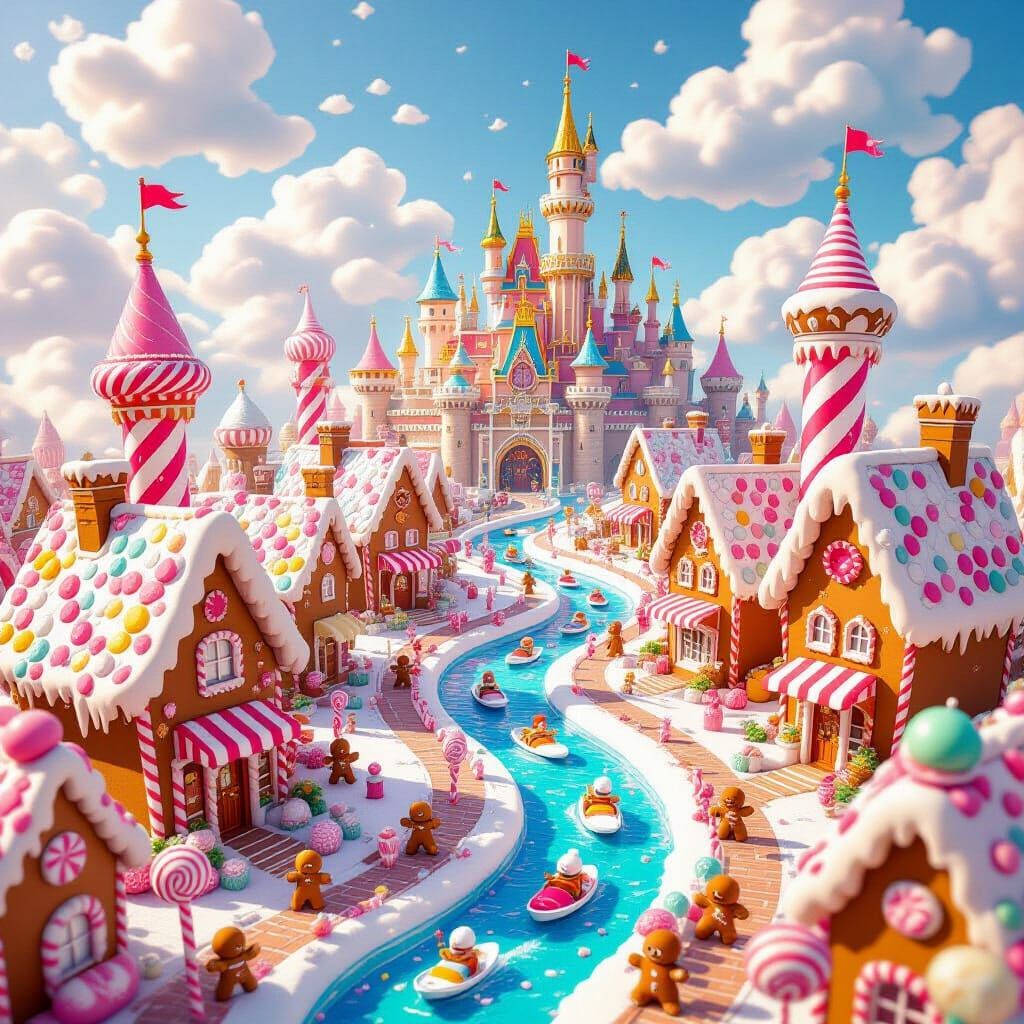 Sweet Cityscape: A Whimsical Bird's-Eye Fantasy