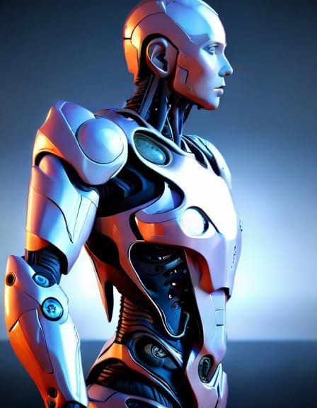 Futuristic Humanoid Robot in Ultra Quality 3D