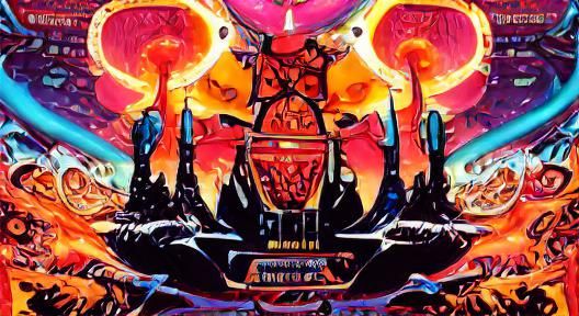 Dramatic Cosmic Cataclysm Image in Psychedelic Style