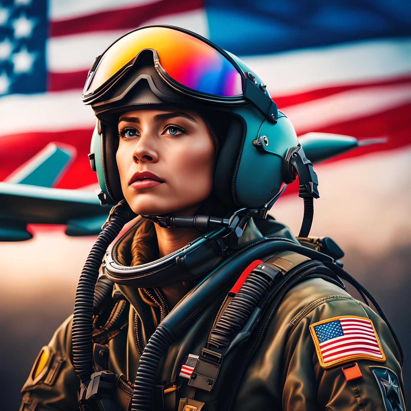Hyperrealistic Fighter Pilot Splash Art at Mach 3