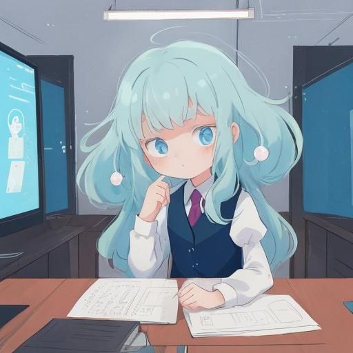 Bored AI in Suit: Anime Style Illustration