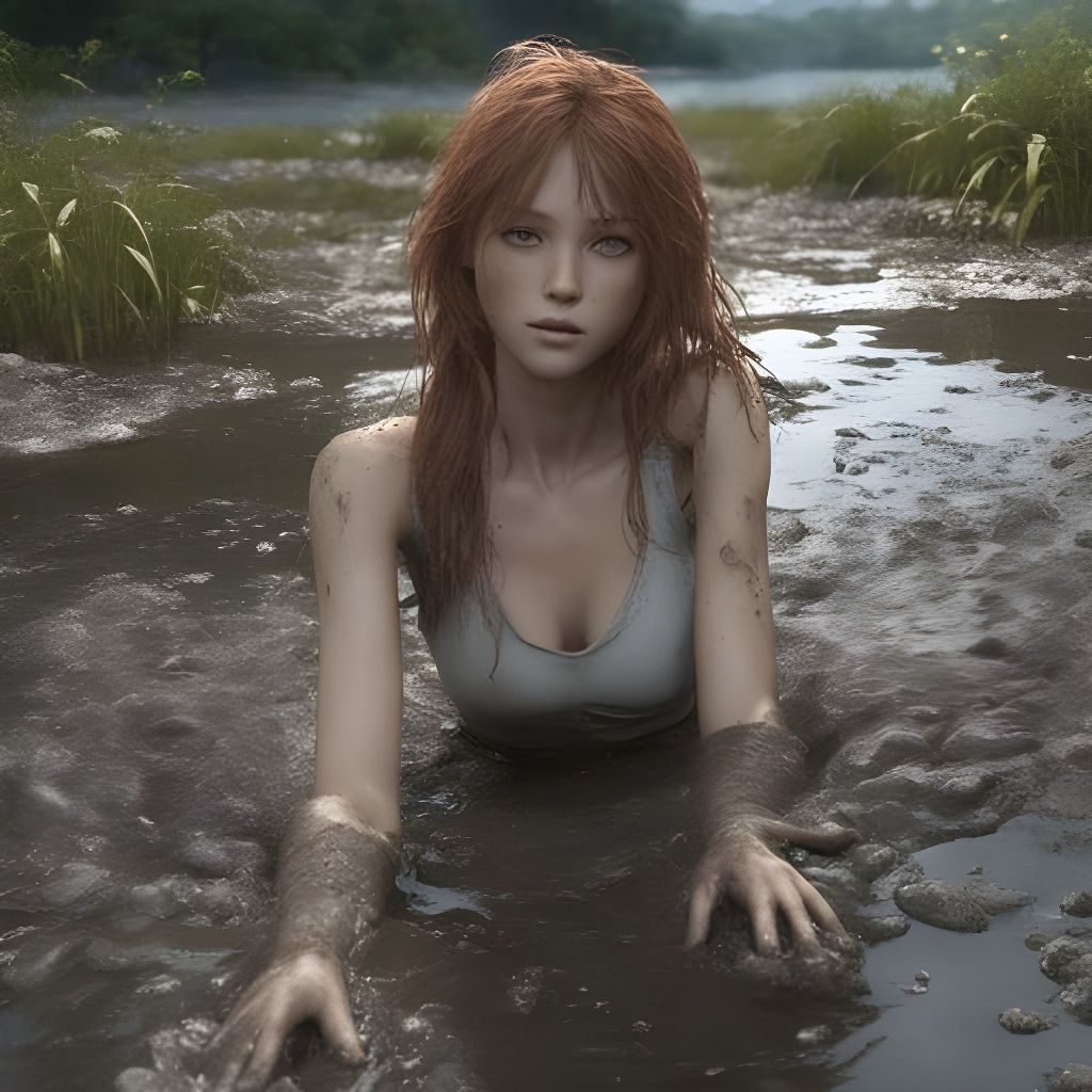 Abstract Mud Landscape Generated by AI