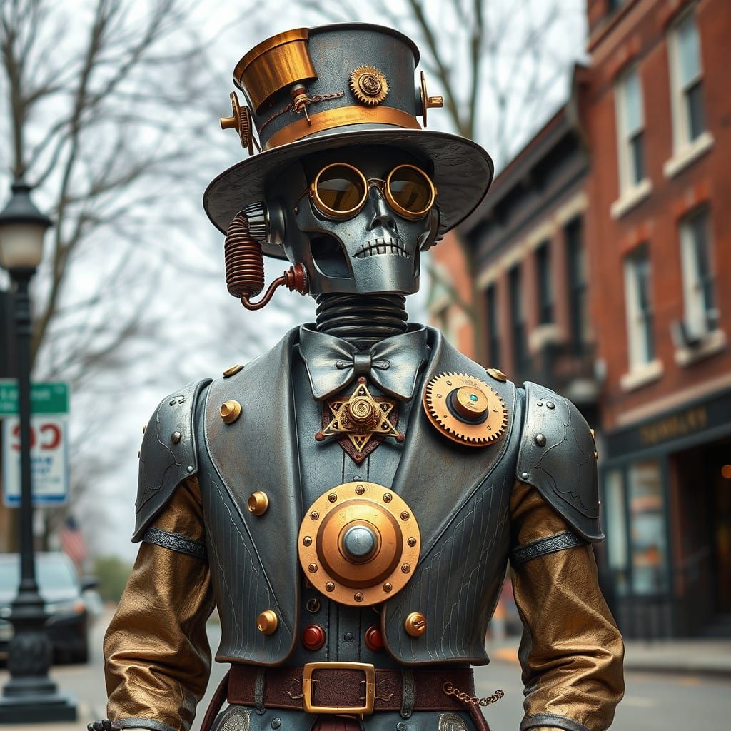 Steampunk Tin Man in Tenleytown, Victorian Style